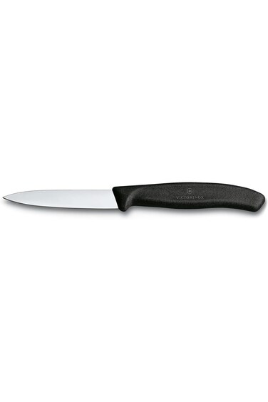 Victorinox 6.7603 3.25 Inch Swiss Classic Paring Knife with Straight Edge, Spear Point, Black, 3.25
