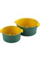 Lawazim Fruit And Vegetable Strainer Round Bowl - 20.5x20.5x9.5cm, Green/Yellow   Colander, Vegetab