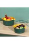 Lawazim Fruit And Vegetable Strainer Round Bowl - 20.5x20.5x9.5cm, Green/Yellow   Colander, Vegetab