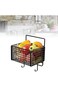 Kitchen Wall Mounted Organizer Basket, Large Capacity Hook Kitchen Wall Basket for Seasonings (Blac