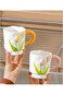 Excefore Ceramic Coffee Mug, Ceramic Coffee Cups with Handle, Creative Flower Cup for Office and Ho