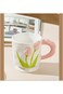 Excefore Ceramic Coffee Mug, Ceramic Coffee Cups with Handle, Creative Flower Cup for Office and Ho