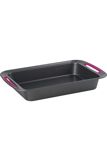 Trudeau Non Stick Carbon Steel Metal Oblong, 9x13in cake pan, Grey