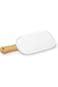 Bone China Shallow Porcelain Ceramic Plate with Bamboo Handle - Gourmet Serveware Tableware, 35x15x