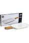 Bone China Shallow Porcelain Ceramic Plate with Bamboo Handle - Gourmet Serveware Tableware, 35x15x
