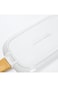 Bone China Shallow Porcelain Ceramic Plate with Bamboo Handle - Gourmet Serveware Tableware, 35x15x