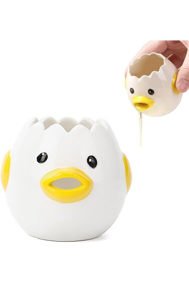 Tazweeq Egg Separator, Mini Egg White and Yolk Separator Practical and Simple Ceramic Egg Separator