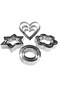 Oasisgalore Metal Cookie Cutter Set - 12 Pcs Heart, Star, Round, Flower Shapes for Baking
