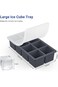 Large Ice Cube Trays, Big Silicone Ice Cube Trays 2Inch - Huge Square Ice Cubed Tray for drink (Bla