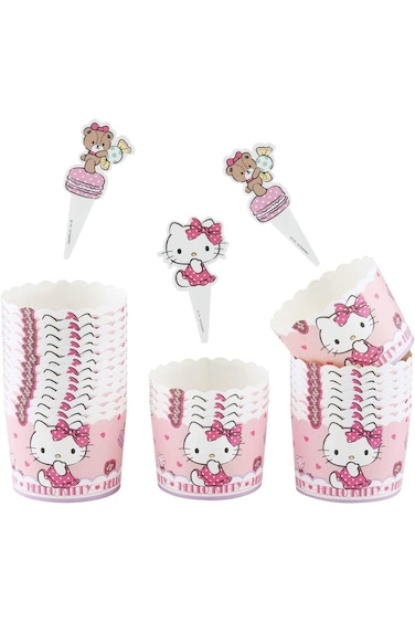 KASTWAVE 25 Pack Hello Kitty Baking Cups Liner, Non-Stick Cupcake Paper Baking Cups, Cupcake Liners