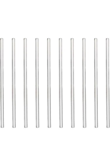 SYOSI 10pcs Glass Stick Rods Stir Stick with Both Round Ends 6 Inch Long and 5 mm Diameter, for Lab