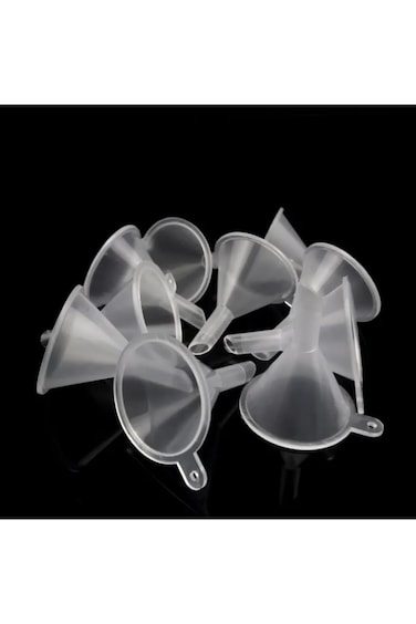 12 قطعة من قمع صغير من البلاستيك الشفاف المصنوع من مادة البولي بروبيلين لتعبئة أدوات السفر لتعبئة الزجاجات الفارغة والعطور