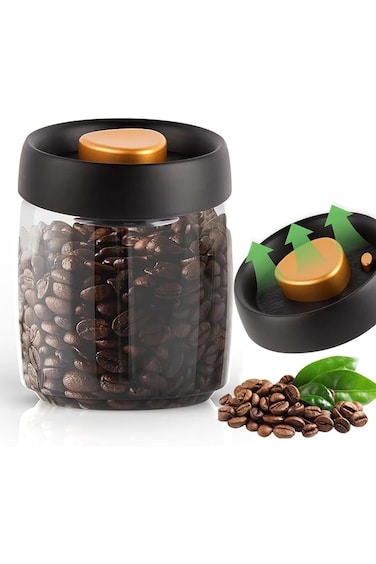 Maxmana Secret Glass Kitchen Storage Jars, Coffee Canisters with Airtight Lid Seal, Food Coffee Bea