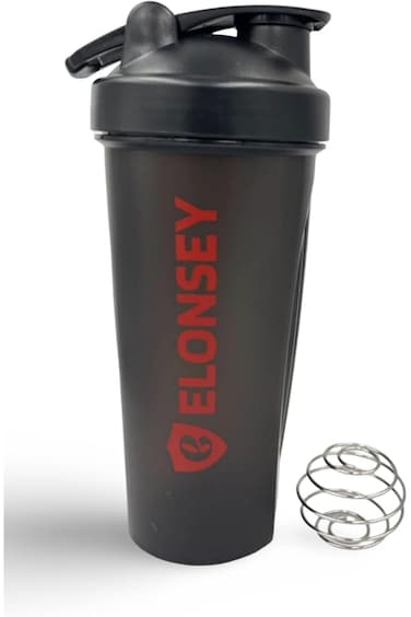 ELONSEY Protein Shaker Bottle, 100% BPA-Free Leak Proof Fitness Sports Water Bottle, Nutrition Supp