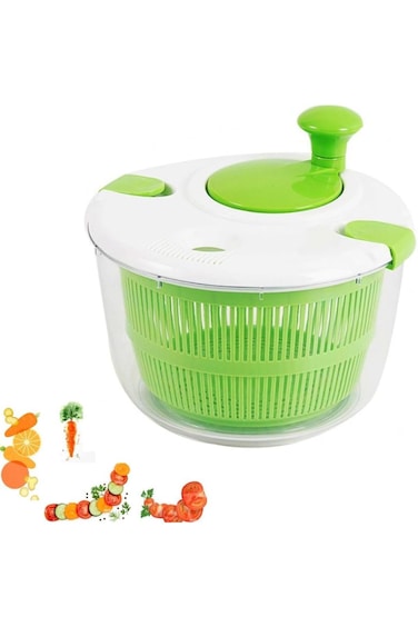 OctStory Salad Spinner with Bowl, Spin &amp; Dry Salad Greens, Fruits &amp; Vegetables,Large Spin Stop Sala