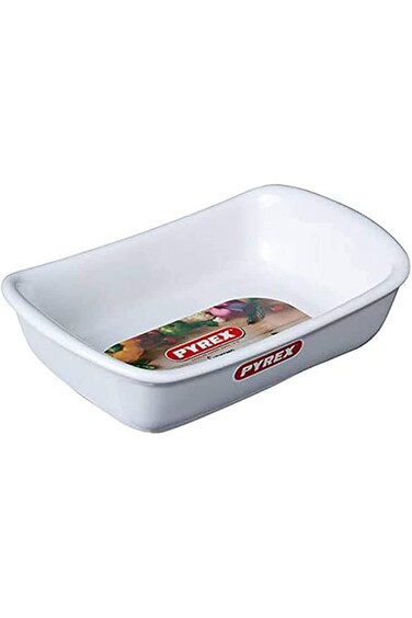 صينية تحميص مستطيلة من بايركس، مقاس 15 سم × 22 سم، لون أبيض