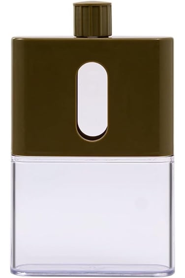 KASTWAVE Flat Water Bottle, 18.65oz Travel Water Bottle, Portable Plastic A5 Water Bottle, Reusable