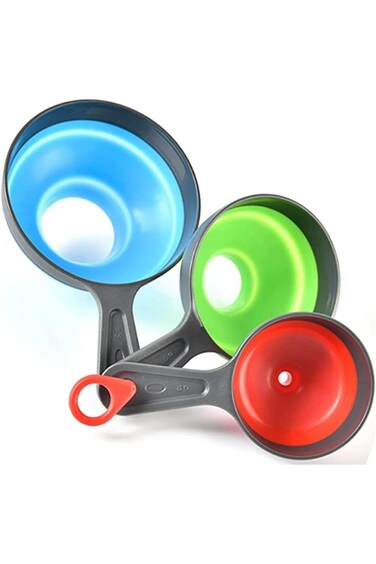 قمع مطبخ SYOSI، قمع تخزين بلاستيكي متعدد الأغراض قابل للطي من السيليكون، قمع مربى،