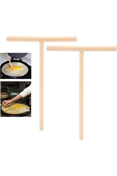 Wooden Crepe Sticks T-Shape Wooden Crepe Spreader Tool