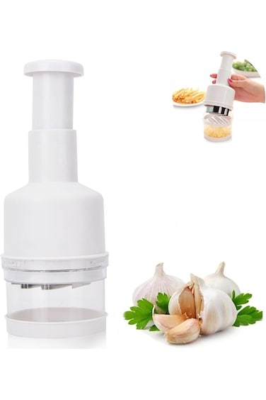 Khazna Manual Vegetable and Fruit Chopper for Onion, Garlic, Nut - Hand Press Food Chopper for Kitc