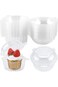 Clear Cupcake Holders Individual, 50 Pack Disposable Single Cupcake Containers, Plastic Cupcake Dom