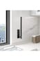 KISHCI Paper Towel Holder - Self Adhesive or Drilling, Under Cabinet Black Paper Towel Rack, SUS304