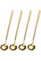 ABIN 4 PCS Coffee Spoons, Stirring Spoons, Tea Spoons Long Handle, Gold Teaspoons, Gold Spoons, Ice