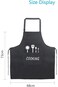 Chefkit Couple Cooking Aprons with Pockets, Kitchen Aprons, Black Kitchen Aprons, Waterproof Adjust