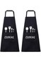 Chefkit Couple Cooking Aprons with Pockets, Kitchen Aprons, Black Kitchen Aprons, Waterproof Adjust