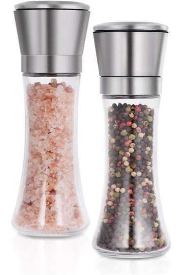 مجموعة مطحنة الملح والفلفل، هزازات الملح والفلفل من Andgogo، مجموعة من 2 مطحنة فلفل يدوية من الفولاذ المقاوم للصدأ
