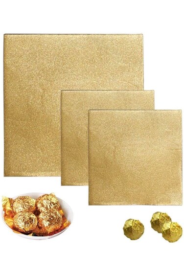 Khazna Aluminium Foil Candy Wrappers, 300 Pcs DIY Package Candy Paper for Chocolate Packaging -10 *