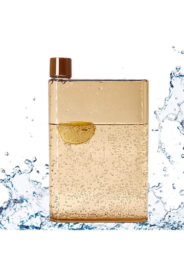 زجاجة مياه محمولة رفيعة مسطحة بسعة 420 مل مع غطاء مانع للتسرب، قابلة لإعادة الاستخدام، تناسب الجيب والزاوية العشوائية.