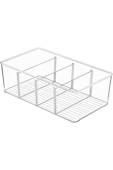 NALACAL Tea Storage Boxes, Plastic Tea Box with 4 Compartments, Stackable Tea Bag Holder, Tea Caddy