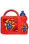 Super Hero Kids Plastic Lunch Box and Water Bottle, Red