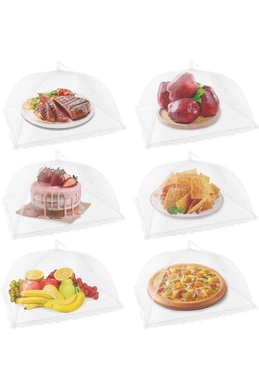 ALMEKAQUZ Mesh Food Covers,Upgraded Large Pop Up Food Dome Tent Food Cover,Reusable and Collapsible