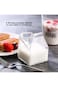 Oasisgalore Glass Milk Carton Creamer Pitcher Cute Clear Milk Carton Cup Mini Creamer Container