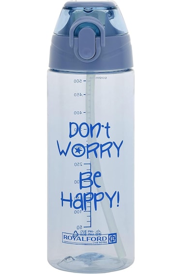RoyalFord 600ml Water Bottle, Bpa Free Plastic Bottle, Rf11107 One Press Open Lid Leak Proof Design