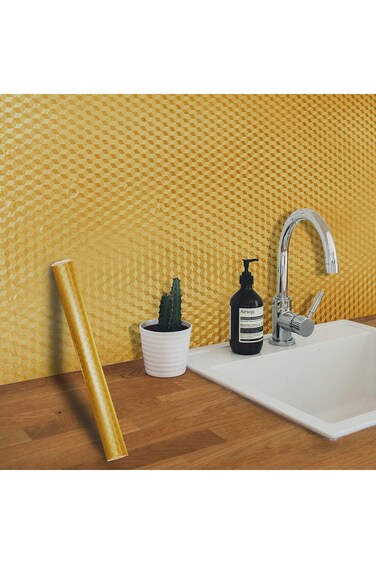 ورق حائط KASTWAVE للمطبخ قابل للتقشير واللصق من رقائق الألومنيوم وورق لاصق ذاتي اللصق بالزيت