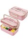 Eazy Kids Wheat Straw Leakproof Eco-Friendly Bento Lunch Box - Pink (1500ml)