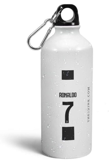 Prink Cristiano Ronaldo Printed Aluminium Sipper Bottle 600ml   CR7 Water Bottle   Water Bottles