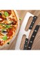ALMEKAQUZ 14 Inch Pizza Rocker Cutter, Two Handle Pizza Rocker, Stainless Steel Pizza Cutter Knife