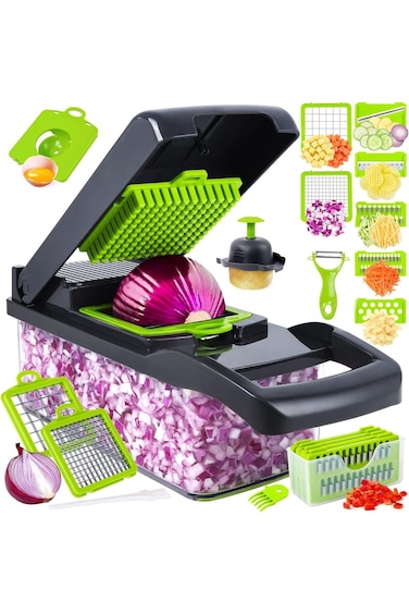 BokSung Vegetable Chopper, Pro Onion Chopper, 14 in 1Multifunctional Food Chopper, Kitchen Vegetabl