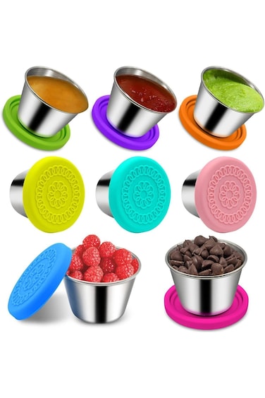Arabest Salad Dressing Container,Baby Food Storage Containers,50ml Dipping Sauce Cups with Lids Reu