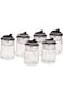 Harmony Tabletop 6Pcs Glass Spice Jar Set With Stand 18x18x12Cm