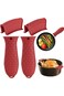 Silicone Hot Handle Holders Cover 4 Pack Cast Iron Skillet Handle Cover Pot Handle Holder Sleeve No