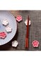 Tazweeq Elegant Cherry Blossom Ceramic Chopsticks Rest Rack Dinner Spoon Stand Knife Fork Holder, 6