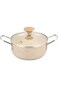 Parfait Natural Force Non-Stick Marble Coating Cooking Pot With Glass Lid Cream 11.5CM Mspn-12