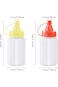 Azonee 4 Pieces Mini Condiment Bottles, 30ml Small Ketchup and Mustard Bottle, Tiny Plastic Salad D