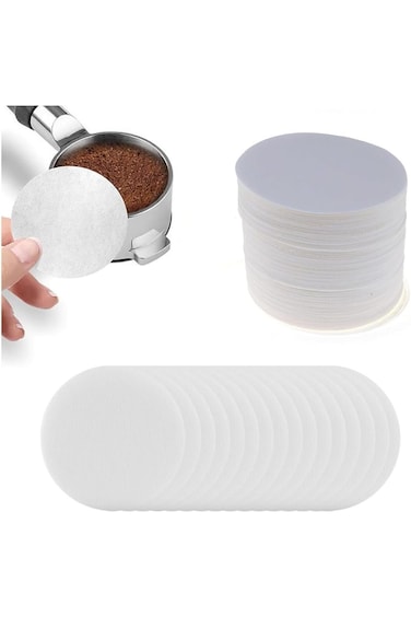 ALMEKAQUZ 10 Pcs Replacement Paper Filter Pack Sets, 51mm Unbleached Coffee Filter Paper Round Coff