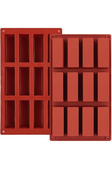 قالب شوكولاتة بوليفيا، قطعتان من قوالب الشوكولاتة المصنوعة من السيليكون، قوالب سيليكون مستطيلة، كيك بوب